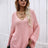 Rib-Knit Drop Shoulder V-Neck Pullover Sweater king-general-store-5710.myshopify.com