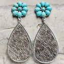 Turquoise Flower Teardrop Earrings king-general-store-5710.myshopify.com