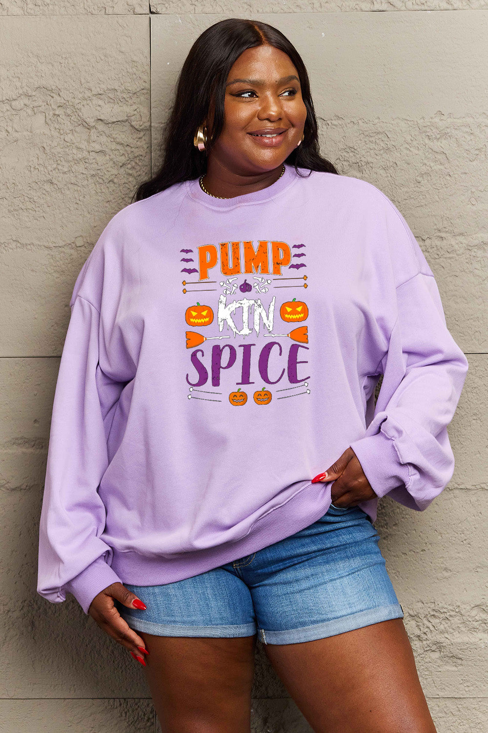 Simply Love Full Size PUMPKIN SPICE Graphic Sweatshirt king-general-store-5710.myshopify.com