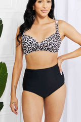 Marina West Swim Take A Dip Twist High-Rise Bikini in Leopard king-general-store-5710.myshopify.com