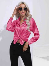 Collared Neck Buttoned Long Sleeve Shirt king-general-store-5710.myshopify.com