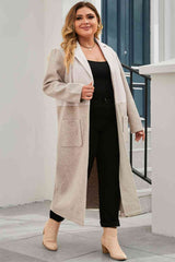 Plus Size Collared Neck Buttoned Longline Coat king-general-store-5710.myshopify.com