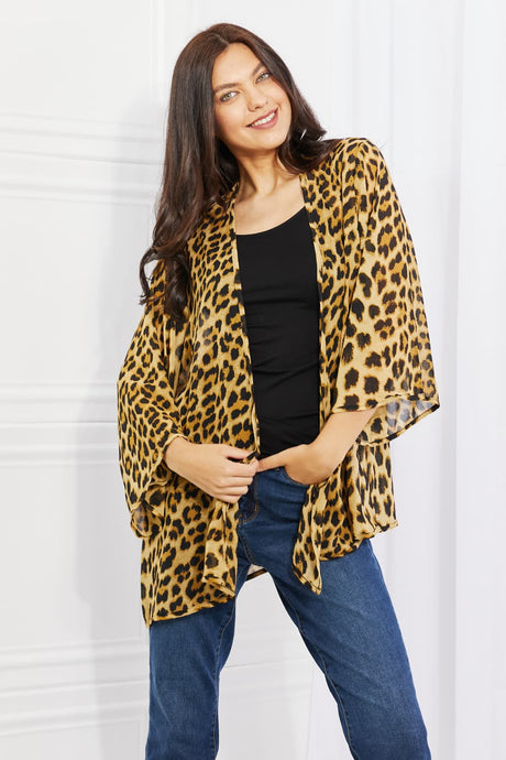 Melody Wild Muse Full Size Animal Print Kimono in Brown king-general-store-5710.myshopify.com