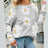 Daisy Print Openwork Round Neck Sweater king-general-store-5710.myshopify.com