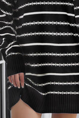 Striped V-Neck Sweater Dress king-general-store-5710.myshopify.com