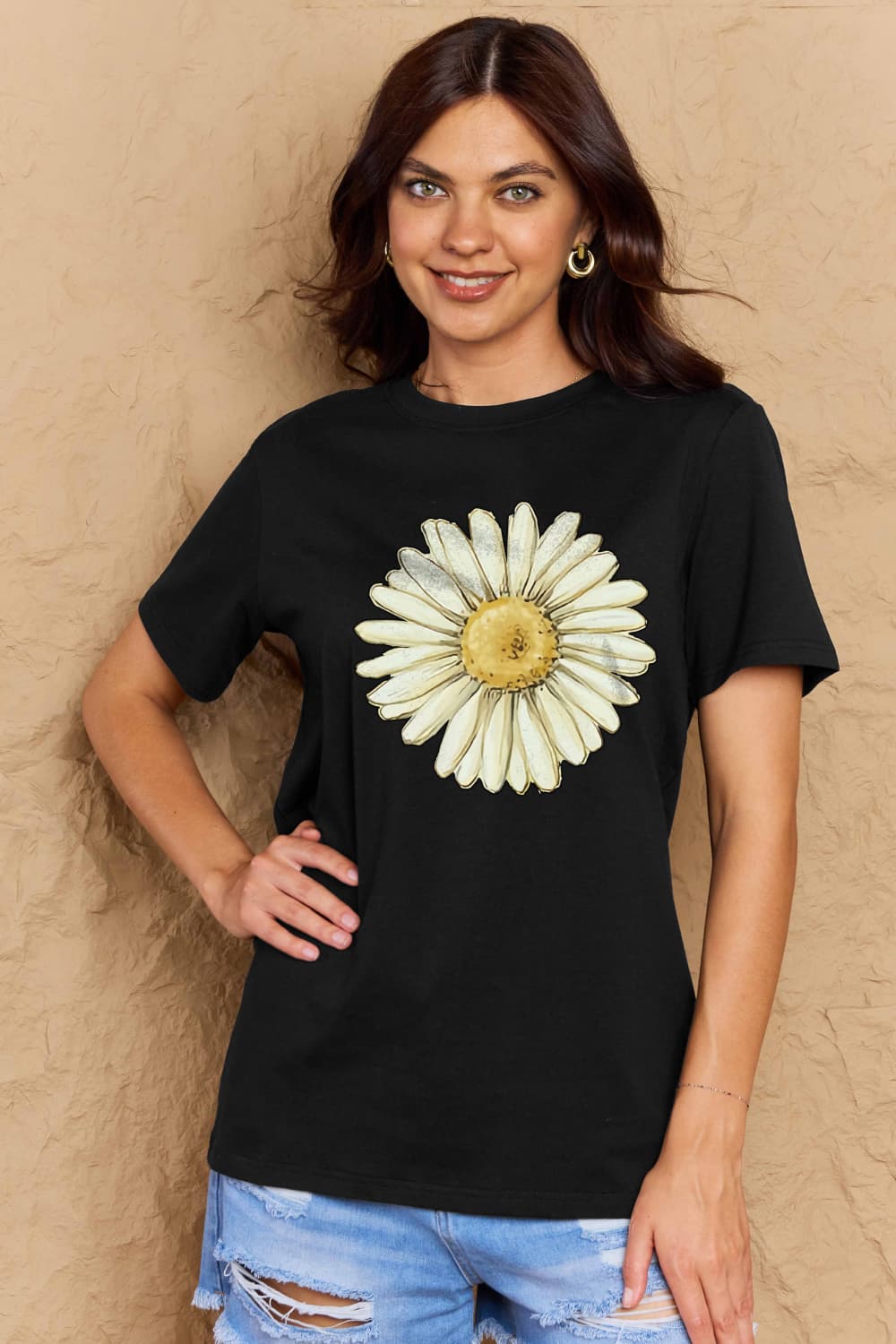 Simply Love Full Size FLOWER Graphic Cotton Tee king-general-store-5710.myshopify.com