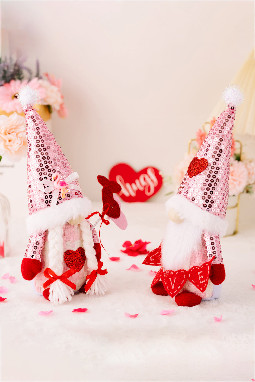 Mother's Day Sequined Heart Pointed Hat Faceless Gnome king-general-store-5710.myshopify.com