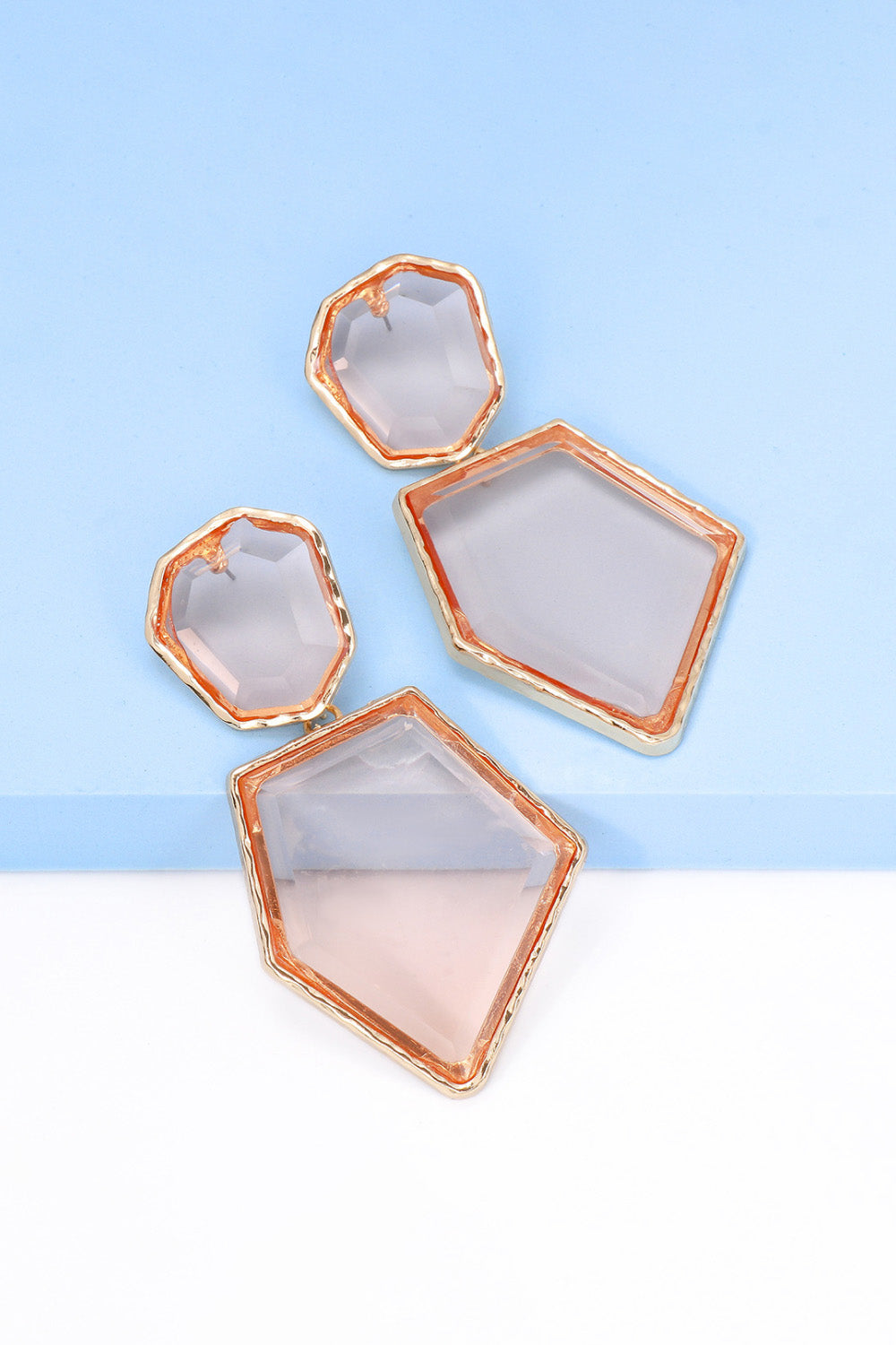 Geometrical Shape Zinc Alloy Frame Resin Dangle Earrings king-general-store-5710.myshopify.com