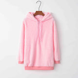 Quarter-Zip Drawstring Teddy Hoodie king-general-store-5710.myshopify.com