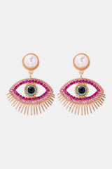 Evil Eye Shape Rhinestone Zinc Alloy Synthetic Dangle Earrings king-general-store-5710.myshopify.com