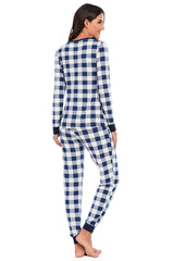 Plaid Round Neck Top and Pants Set king-general-store-5710.myshopify.com