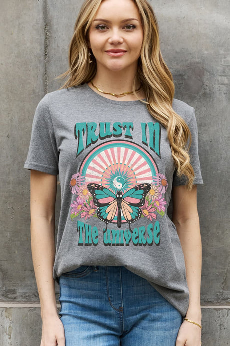 Simply Love Full Size TRUST IN THE UNIVERSE Graphic Cotton Tee king-general-store-5710.myshopify.com