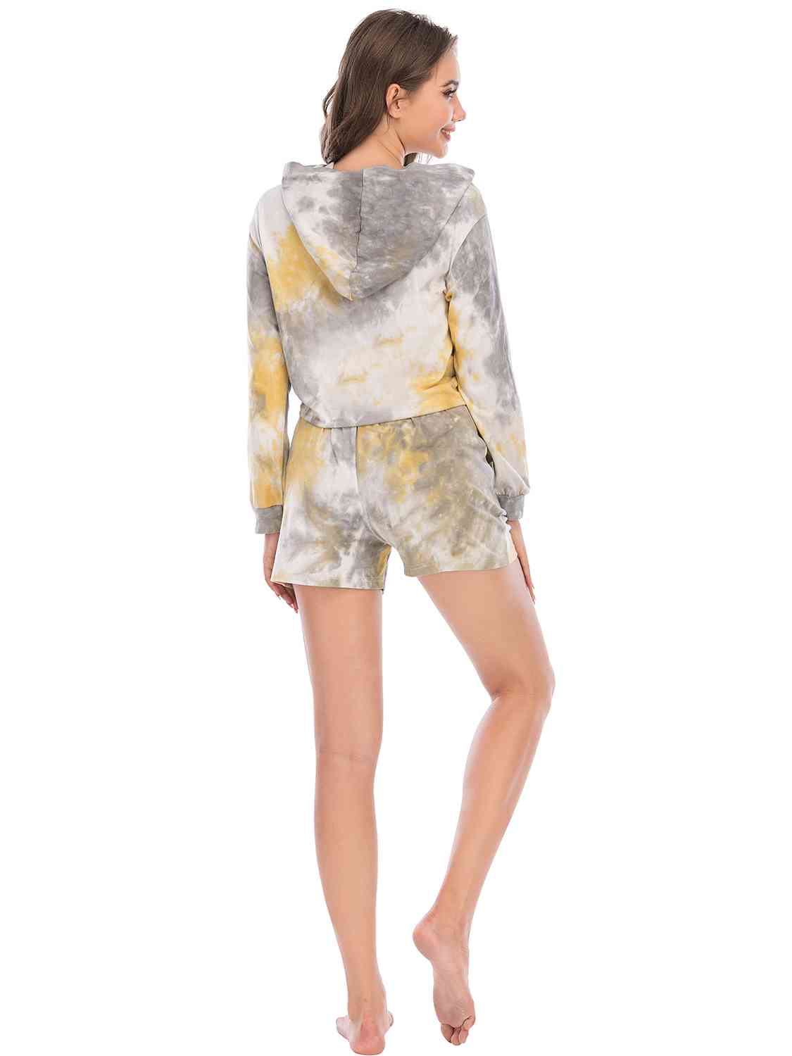 Tie-Dye Drawstring Hooded Top and Shorts Set king-general-store-5710.myshopify.com