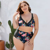 Plus Size Floral High Waist Two-Piece Swim Set king-general-store-5710.myshopify.com