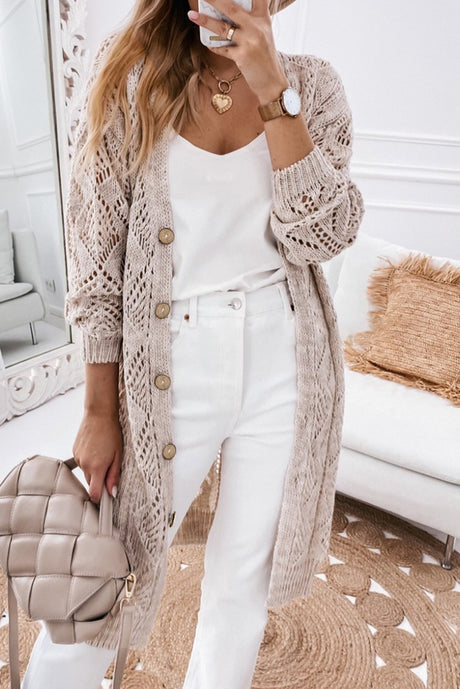 V-Neck Long Sleeve Cardigan king-general-store-5710.myshopify.com