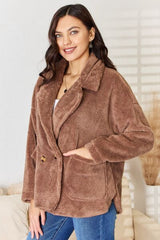 Culture Code Double Breasted Fuzzy Coat king-general-store-5710.myshopify.com