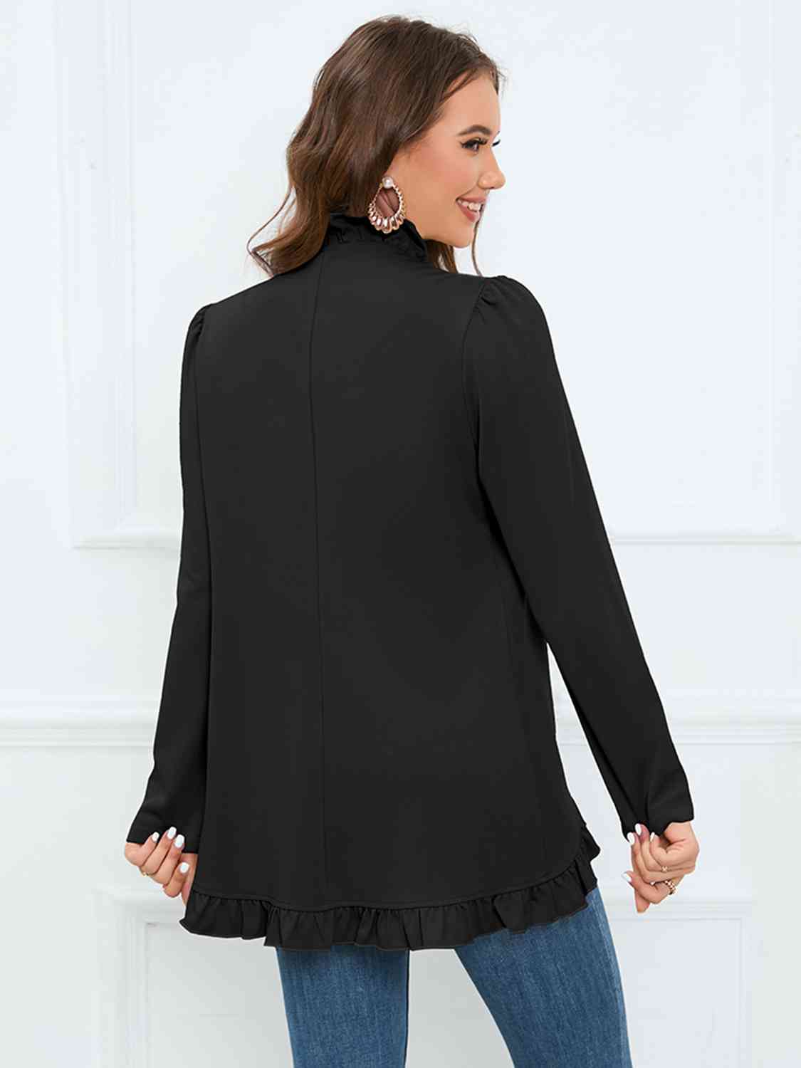 Ruffled Long Sleeve Blazer king-general-store-5710.myshopify.com