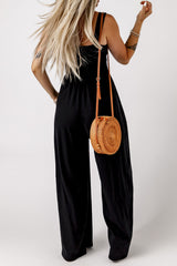 Smocked Square Neck Wide Leg Jumpsuit with Pockets king-general-store-5710.myshopify.com