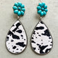 Turquoise Flower Teardrop Earrings king-general-store-5710.myshopify.com