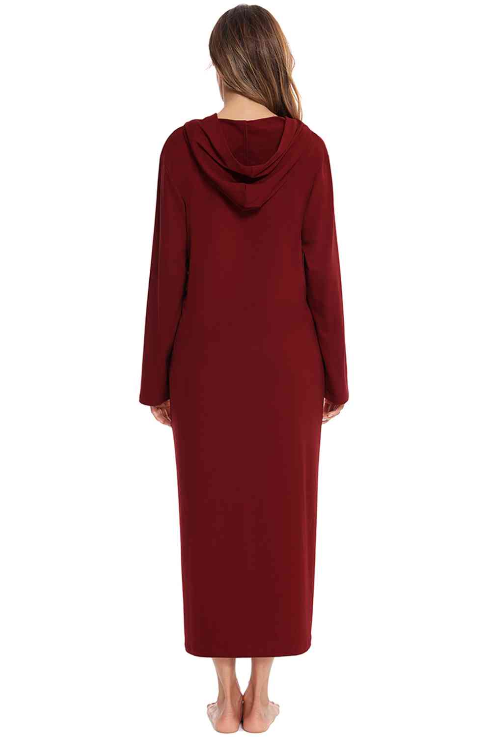 Zip Front Hooded Night Dress with Pockets king-general-store-5710.myshopify.com