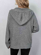 Button Up Drawstring Long Sleeve Hooded Cardigan king-general-store-5710.myshopify.com