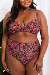 Marina West Swim Take A Dip Twist High-Rise Bikini in Ochre king-general-store-5710.myshopify.com