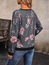Floral Round Neck Raglan Sleeve Sweatshirt king-general-store-5710.myshopify.com