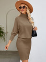 Turtle Neck Long Sleeve Ribbed Sweater Dress king-general-store-5710.myshopify.com