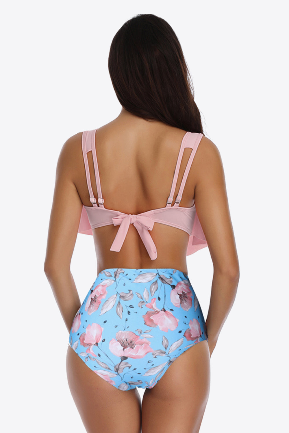 Two-Tone Ruffled Two-Piece Swimsuit king-general-store-5710.myshopify.com