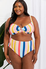 Marina West Swim Take A Dip Twist High-Rise Bikini in Stripe king-general-store-5710.myshopify.com