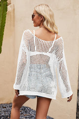 Openwork Round Neck Long Sleeve Cover Up king-general-store-5710.myshopify.com