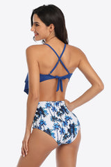 Botanical Print Ruffled Two-Piece Swimsuit king-general-store-5710.myshopify.com