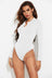 Half Button Round Neck Long Sleeve Bodysuit king-general-store-5710.myshopify.com