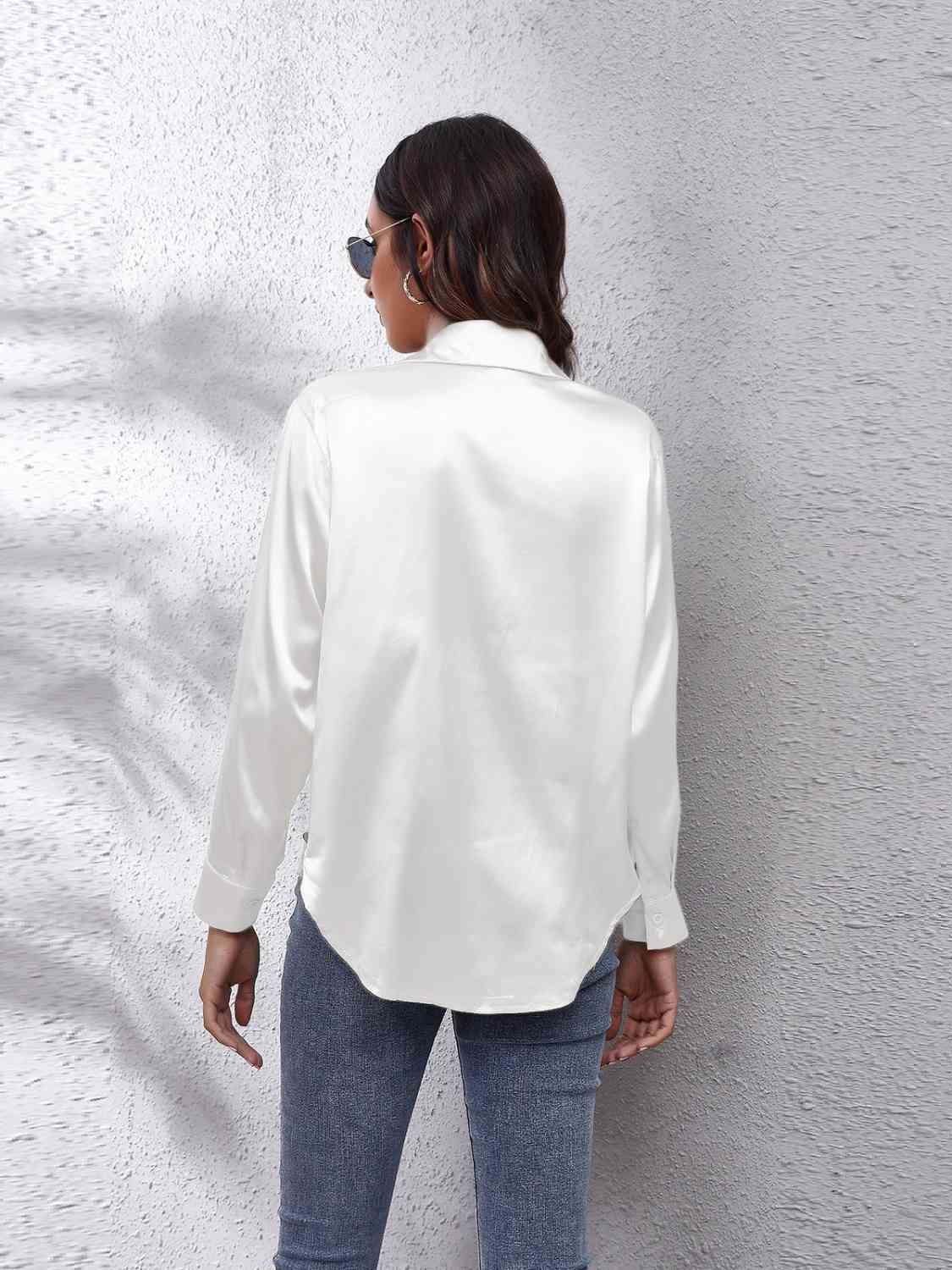 Collared Neck Buttoned Long Sleeve Shirt king-general-store-5710.myshopify.com