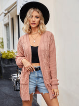 Cable-Knit Long Sleeve Cardigan king-general-store-5710.myshopify.com