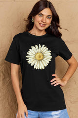 Simply Love Full Size FLOWER Graphic Cotton Tee king-general-store-5710.myshopify.com