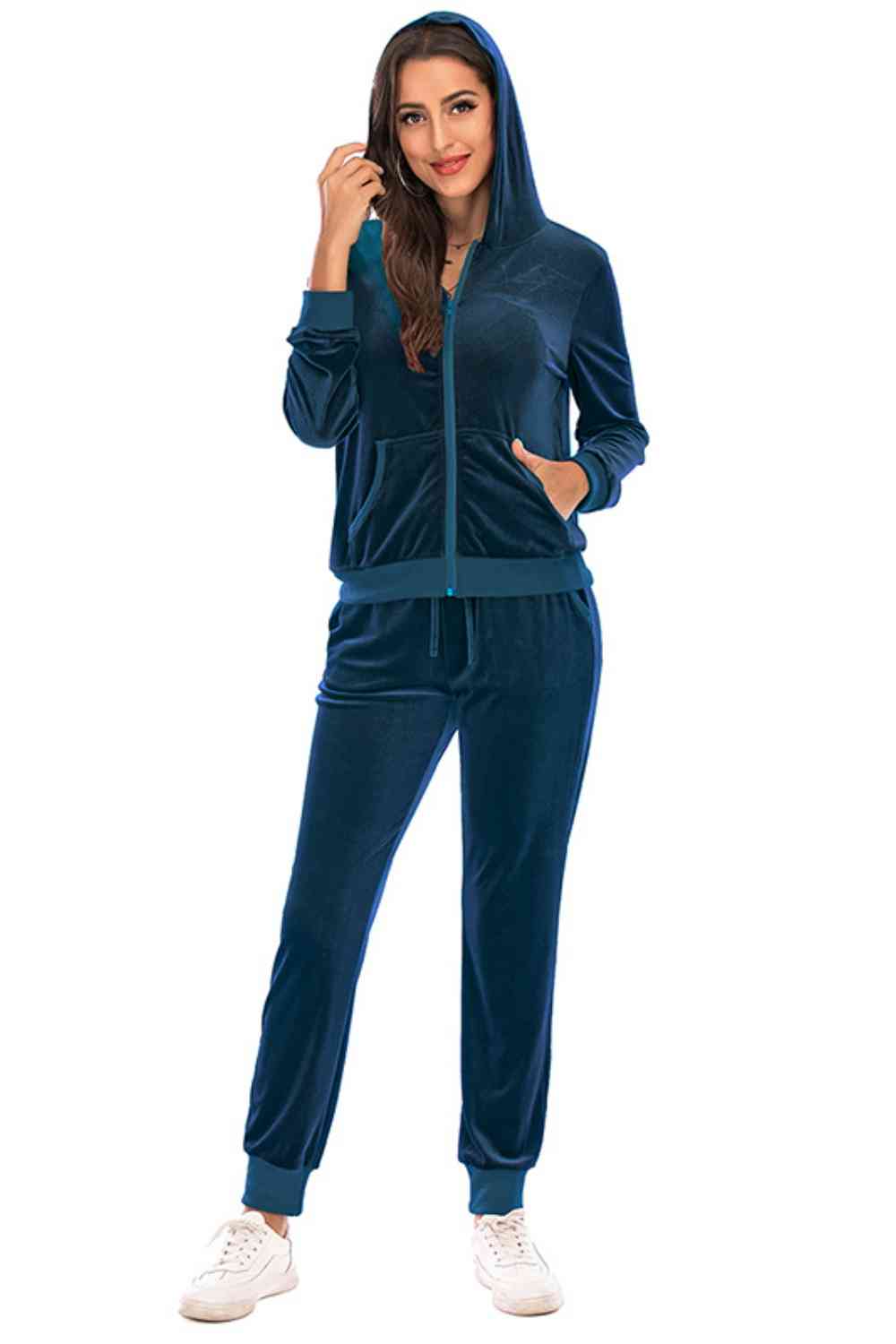 Zip-Up Hooded Jacket and Pants Set king-general-store-5710.myshopify.com