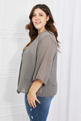 Melody Just Breathe Full Size Chiffon Kimono in Grey king-general-store-5710.myshopify.com