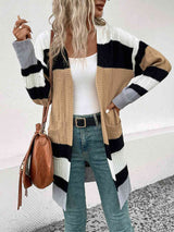 Color Block Open Front Drop Shoulder Cardigan king-general-store-5710.myshopify.com