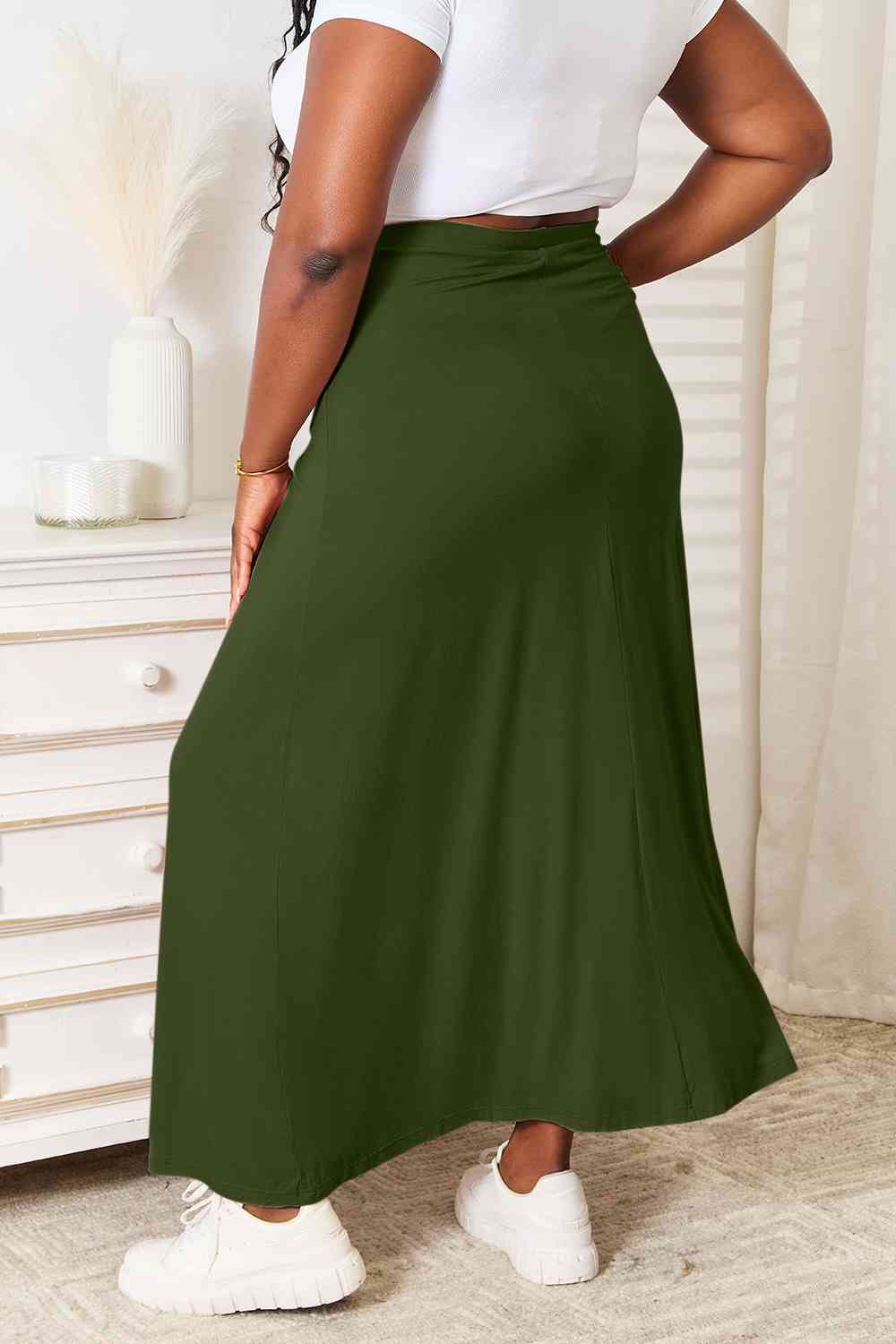 Double Take Full Size Soft Rayon Drawstring Waist Maxi Skirt Rayon king-general-store-5710.myshopify.com