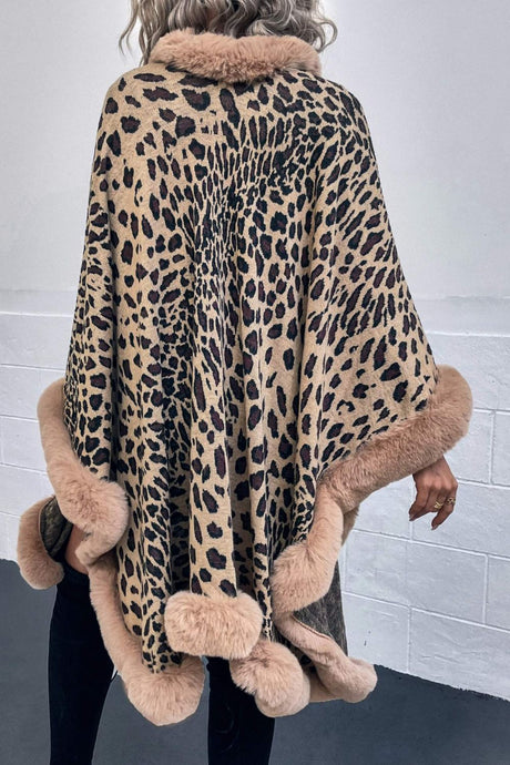 Leopard Open Front Poncho king-general-store-5710.myshopify.com