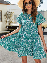 Leopard Short Flounce Sleeve Tiered Dress king-general-store-5710.myshopify.com