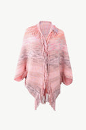 Multicolored Fringe Trim Poncho king-general-store-5710.myshopify.com