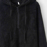 Quarter-Zip Drawstring Teddy Hoodie king-general-store-5710.myshopify.com