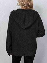 Button Up Drawstring Long Sleeve Hooded Cardigan king-general-store-5710.myshopify.com