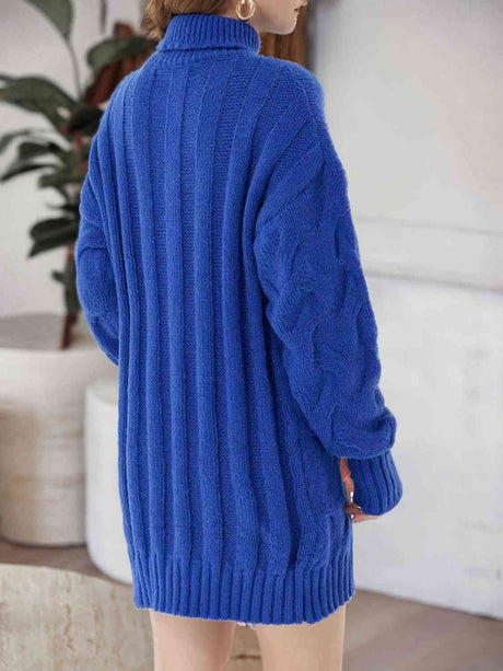 Cable-Knit Turtleneck Sweater Dress king-general-store-5710.myshopify.com