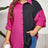 Plus Size Contrast Color Roll-Tap Sleeve Shirt king-general-store-5710.myshopify.com