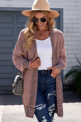 Heathered Open Front Longline Cardigan king-general-store-5710.myshopify.com