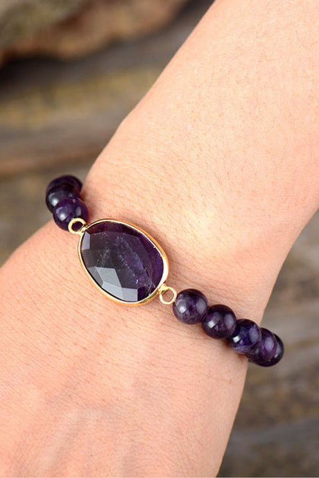 Handmade Amethyst Beaded Bracelet king-general-store-5710.myshopify.com