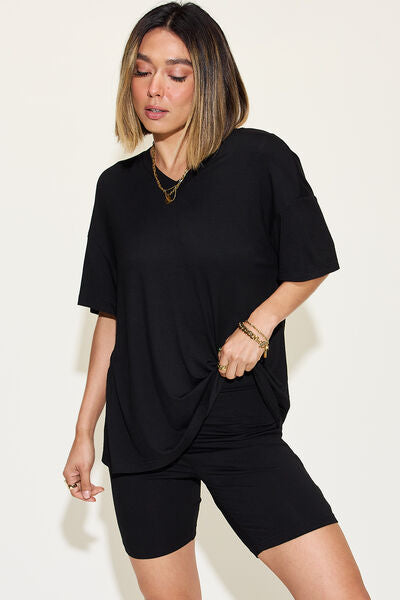 Basic Bae Full Size V-Neck Drop Shoulder Short Sleeve T-Shirt and Shorts Set king-general-store-5710.myshopify.com